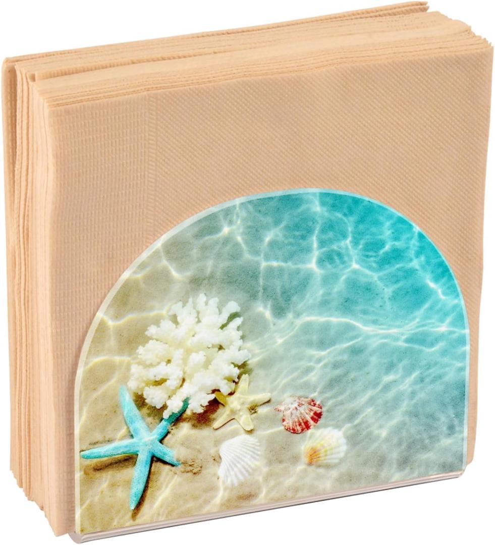 Acrylic Starfish Napkin Holder for Table, Beach, Party & Dining (Multi2594)