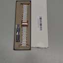 V.R.HOPE Apple Watch Band for Women 38mm 40mm 41mm 42mm Fashion Rose Gold Stainless Steel Metal Strap with Resin Inlay, Fashion Bracelet Compatible with iWatch Series 11/10/9/8/7/6/5/4/3/2/1/SE (Fluorescent White+Rose Gold)