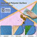 SHANQUAN Picnic Blankets Outdoor Blanket, Large Beach Mat Waterproof Foldable Picnic Mat with Carry Strap,Portable Camping Park Blanket for Grass Lawn Hiking Travel Concerts (Euclidean Geometry(thicken)