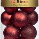 KI Store Burgundy Christmas Balls 20pcs 3.15-Inch Christmas Tree Decoration Ornaments for Xmas Tree Holiday Wreath Garland Decor Ornaments Hooks Included