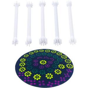 GEOCCI Flower Petal Tools for dot Painting, 10 Petal Dotting Tool, Double Sided Flower Tools, Floral Stamps for Card Making.