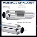 Relaxweex 2 Pcs 2.5" Inlet Exhaust Resonator, 2.5" Inlet 2.5" Outlet 19" Overall Length Muffler Resonator Stainless Steel(Silver)