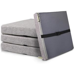 4PCS Linen Soft Foam Seat Cushion | 16x16x2 Inches Bar Stool Cushions Square | Thickened Recliner Cushion | Chair Cushion with Removable Cover (Medium Grey)