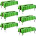 Football Field Tablecloth, 54"x108" Plastic Football Tablecloth Disposable Touchdown Table Cover for Tailgate Football Birthday Party Sport Theme Party Decoration (6 Pieces)