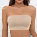 Strapless Bras for Women Bandeau Bra SeamlessTube Top Bra Anti Peep Invisible Cleavage Cover Up for Low Neckline