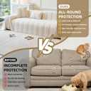 Couch Cover for Dogs Washable Sofa Cover, Sectional Couch Covers, Sofa Covers for 2 Cushion Couch, Non Slip Stripe Sofa Slipcovers Furniture Protector (Beige, 71x118)