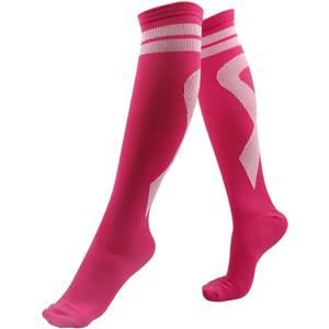 2 Pairs Breast Cancer Awareness Compression Socks Pink Softball Soccer Football Socks (Pink)