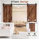 12 FT Double Sliding Barn Door Track and Handle Hardware Kit | for 33"~36" Wide Double Door,Wall Mount,Easy Install,Heavy Duty,Smooth Quiet Slide,Barn Door Kit