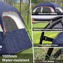 CAMPROS CP Upgraded 6/8 Person Camping Tents, Waterproof Windproof Family Tent with Larger Mesh Windows & Door, Double Layer, Easy Set Up, All-Season Dome Tent with Top Rainfly & Carry Bag