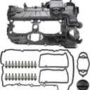MITZONE N20 Engine Valve Cover with Gasket Bolts Oil Cap for BMW 2012-2018 528i 528i xDrive 328i 328i GT xDrive 320i 428i X1 X3 X4 X5 Z4 2.0L Replace 11127588412