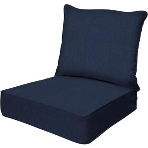 Honeycomb Outdoor Deep Seat, 24" W x 23" D, Textured Solid Indigo Blue Outdoor Chair Cushion