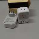 TESSAN Brazil Plug Adapter 2 Pack, 7 in 1 US to Brazil Power Adapter with 3 USB Ports (1 USB-C Port) 4 American Outlets, Type N Travel Adaptor for USA to Brazilian