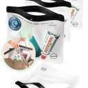 Ogato 3pcs - TSA Approved Toiletry Bag - Quart Size Clear Toiletry Bags are Security Approved Worldwide for Liquids & Cosmetics - 100% 3-1-1 Compliant Travel Bags for Toiletries (Black)