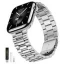 SUNFWR Compatible with Apple Watch Band 44mm 45mm 42mm 46mm 49mm for Men Women, Stainless Steel Metal iWatch Band for Apple Watch Series 11/10/9/8/7/6/5/4/3/2/1/SE/SE2/SE3 Ultra3/2/1 (No case)