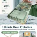 GVIEWIN for Samsung Galaxy S25 Ultra Case, [Slide Camera Cover & Built-in HD Screen Protector] [2 Front Frames] Shockproof Military Grade Protective Marble Phone Case 6.9" (Desert Dream/Green)
