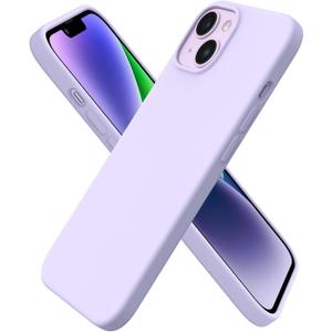 ORNARTO Compatible with iPhone 14 Case 6.1, Slim Liquid Silicone 3 Layers Full Phone Covered Soft Gel Rubber Case Protective Phone Cover 6.1 Inch-Pastel Lilac