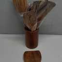 9 Piece Natural Teak Wooden Kitchen Utensil Set with Spoon Rest - Comfort Grip Cooking Spoons and Utensils Holder