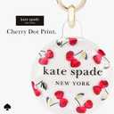 kate spade new york AirTag Holder with Gold Ring Clip - Cherry Dot | Stylish, Anti-Scratch, and Protective Case for Apple AirTag - Attaches Securely to Bags, Luggage, Keys, Purse, Totes & More