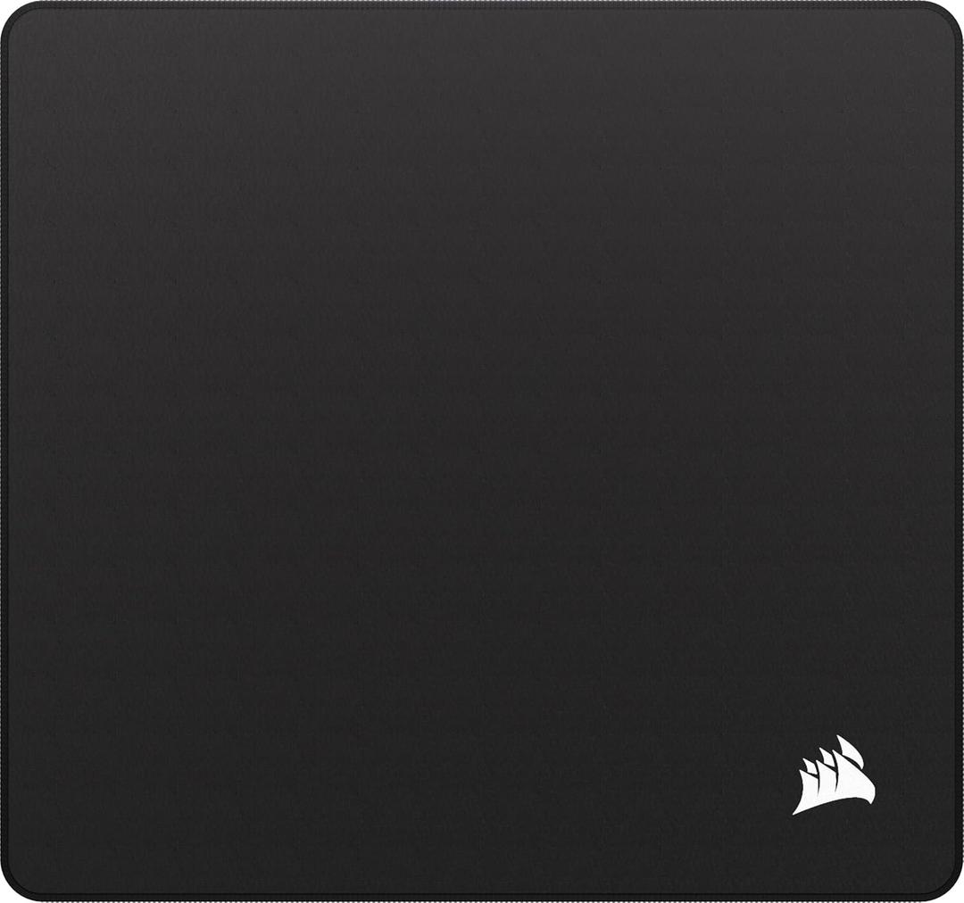 Corsair MM Anti-Fray Cloth Gaming Mouse Pad – Medium (320 x 300mm), Precision Micro-Woven Surface, Non-Slip Natural Rubber Base, Stitched Edges – Black