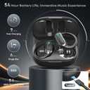 Wireless Earbuds Bluetooth 5.4 Headphones, 54H Playtime Stereo Earphones with Noise Cancelling Mic, IPX7 Waterproof, Fast Charging and Comfort Fit Ear Buds for Fitness/Sports/Workouts/Travel Black