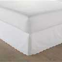 Stone Cottage - King Bedskirt, Cotton Tailored Bedskirt with Split Corners, Simple Ideal Bedding Set (Solid White, King)
