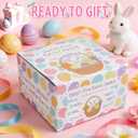 Wangchao Craft My First Easter Basket for Baby with Prefilled Plush Bunny Egg Chick Carrot 6 Pcs Stuffed Easter Basket for Girl Boys Infant Kids, Easter Party Supplies Favor Set, Pink