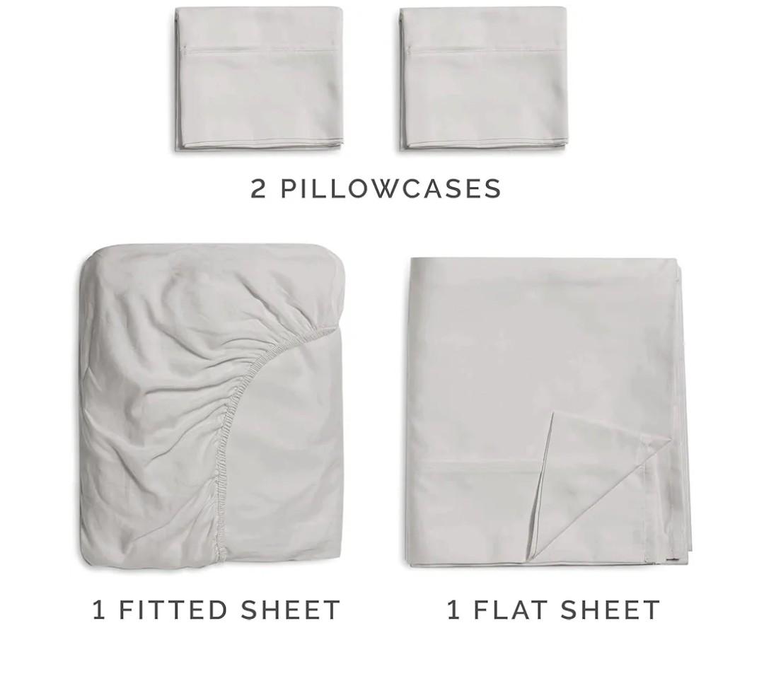 CGK Unlimited King Size Sheets- Cooling & Breathable Sheets- 60% Polyester, 40% Rayon Derived from Bamboo- Super Soft & Comfy for Hot Sleepers to Stay Cool- Light Grey