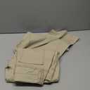 Flamingals Wide Leg Bootcut Cargo Pants for Women Casual Mid Waist Flap Pocket Seam Front Work Dress Pants Without Belt (Medium, Light Khaki)