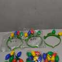 JOYIN 6 Pcs Christmas Light Up Headband and Necklace with 6 Flashing Modes, LED Christmas Bulb Lights Necklace Headband for Women Men Xmas Party Supplies Accessories