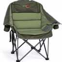 Oversized Camping Chair, Portable Folding Padded Camp Chairs with Side Pocket, Cup Holder, Heavy Duty Support 500LBS Outdoor Lounge Chair for Adults, Fishing, Sports, Trip, Green, 1PCS