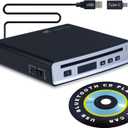 Portable CD Player for Car, External Car CD Player for Auto Truck, with USB and Bluetooth Connectivity, Lossless Sound Quality, Plug and Play