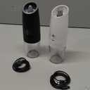 CIRCLE JOY Rechargeable Salt and Pepper Grinder Set Gravity Electric Salt and Pepper Grinder Set, LED Light, Adjustable Coarseness, for Home Kitchen BBQ, Black & White