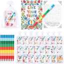 Sinload 24 Pcs Bible Verse Coloring and Word Search Activity Books Bulk with 24 Crayons Mini Inspirational Scripture Activity Kit for Church Party Favors Sunday School Supplies Christian Gifts