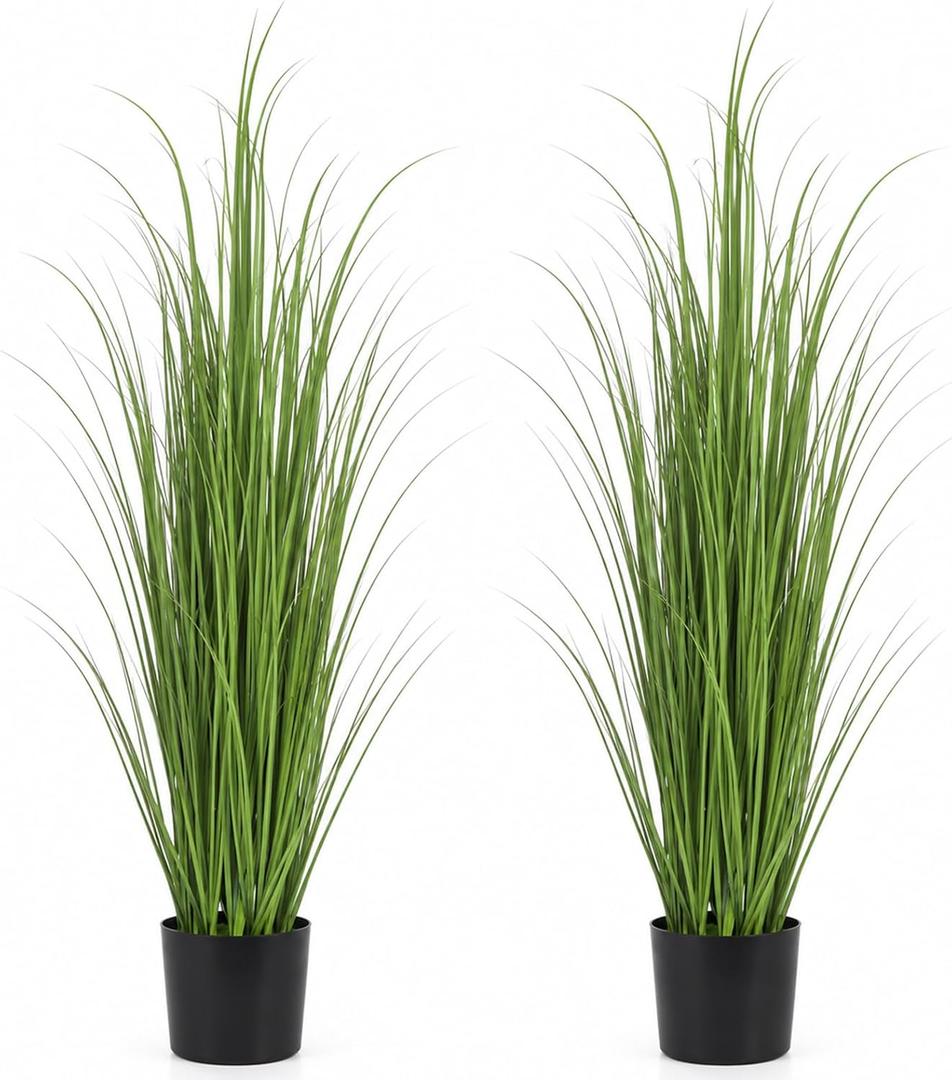2 Pcs 3ft Artificial Tall Pampas Grass Plant in Pot for Indoor Outdoor