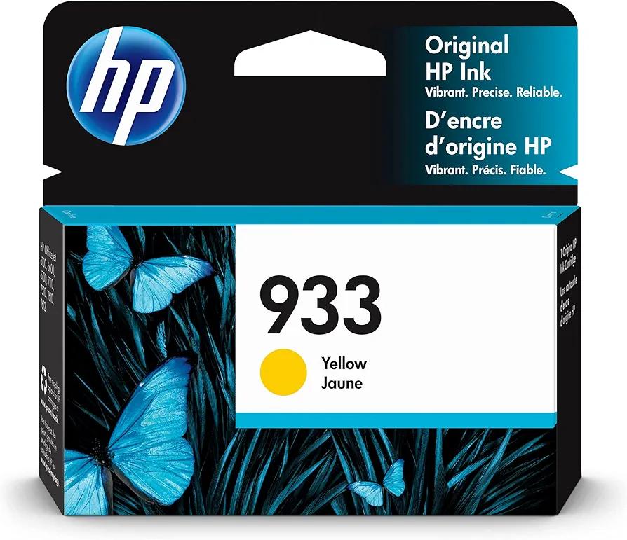 HP 933 Yellow Ink Cartridge | Works with HP OfficeJet 6100, 6600, 6700, 7110, 7510, 7610 Series | CN060AN