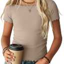 Girl’s Short Sleeve Shirts | Lettuce Trim, Boat Neck Tops, Summer Casual Tee, Basic Cute T-Shirts, 5-16 Years