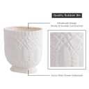 Bathroom Trash Can, Ceramic Wastebasket Garbage Container for Bathroom, Bedroom, Dorm, College, Office, Beige-White Decorative Compact Trash Can