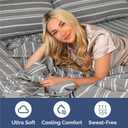Cal King 6 Piece Sheet Set - Comfy, Breathable & Cooling - Soft Hotel Luxury Bedding for Women, Men, Kids, Teens & Children - 1 Flat & 1 Fitted Sheet & 4 Pillowcases w/ Deep Pockets - Grey Stripes 3