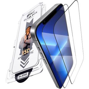 SKYLMW Compatible with iPhone 13 Pro Max Screen Protector with Auto-Alignment Install Kit (9H Tempered Glass & HD Clear)(Scratch & Drop Resistance)(Anti-Fingerprint & Case Friendly) 2 Pack