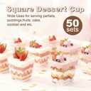 50-Pack 5oz Dessert Cups with Lids, Plastic Parfait/Pudding Cups, Small Plastic Containers with Spoons, Reusable Jello Cups for Yogurt, Fruit, Cake, Appetizers