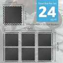Art3d Eva Puzzle Exercise Mats, 1/2 Thick Foam Interlocking Tiles for Gyms, Flooring, Workout, Gym Equipments, Pack of 6 (24 Sq.ft, Black)