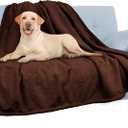 PAVILIA Waterproof Blanket for Couch, Sofa | Waterproof Dog Blanket for Large Dog, Puppy, Cat | Pet Blanket Protector | Plush Soft Warm Fuzzy Sherpa Blanket Bed Throw, Brown, 60x80