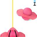 Balance Jumping Ball, 2026 Balance Pogo Ball, Pogo Jumper with Handle and Ball Pump, High Jump Toy Bounce Jump Trick Board Pogo Bouncing Ball Safe and Fun Pogo Stick for Adults (Pink)