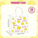 Kidum 26 Pcs Softball Goodie Bags Clear Softball Treat Bags Sport Theme Party Favor Bags for Team Snack Birthday
