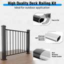 Aluminum Railing Kit, Indoor & Outdoor Railing for Deck, Guard Rail Kit Universal for Wooden Stairs Rails, Concrete Steps & Porch & Deck, Easy to Install, Not Include Post(36in, 4ft)