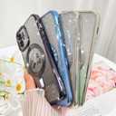 Fiyart Designed for iPhone 11 Case,Compatible with MagSafe Love Heart Plating Camera Protection TPU Magnetic Glitter for Women Girls Shockproof Phone Bumper 6.1"-Green