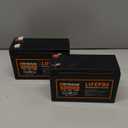 2 Pack 12V 10Ah Lithium Ion LiFePO4 Deep Cycle Battery, 2000+ Cycles Rechargeable Battery for Solar/Wind Power, Scooters, Lighting, Power Wheels, Fish Finder Built-in 10A BMS