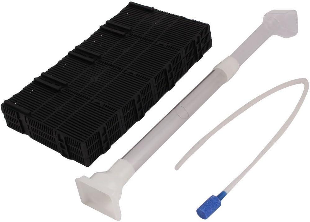 XMHF Plastic Aquarium Undergravel Filter Board Air Pump Line Hose Tube 20 Pcs Black