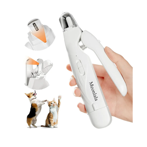 2-in-1 Dog Nail Trimmers & Dog Nail Grinder with 2 LED Lights, Ultra-Quiet, USB Rechargeable, Multiple Grinding Methods, and Splash Guard for Small, Medium, and Large Dogs & Cats (White)