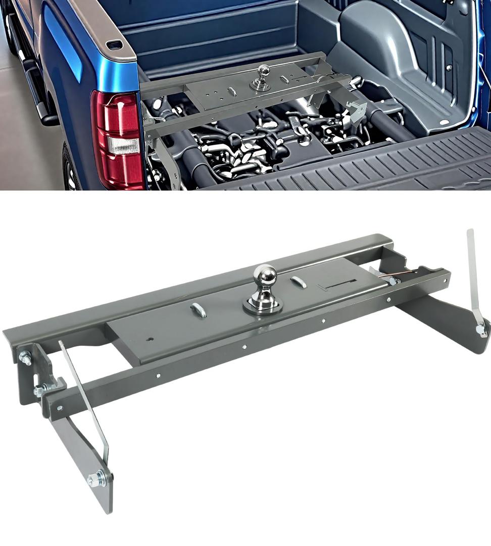 Mepareri Heavy-Duty Gooseneck Hitch Fit for 2016-2019 Chevrolet Silverado 2500 & 3500 HD, GMC Sierra 2500 & 3500 HD, 30k lbs GTW for Towing Trailers/Livestock/Boats/Cargo, Hide-Away Ball Design